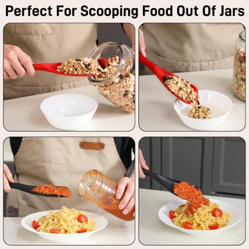 3 PACK Silicone Cooking Spatula & Spoon for Nonstick Cookware, BPA-Free