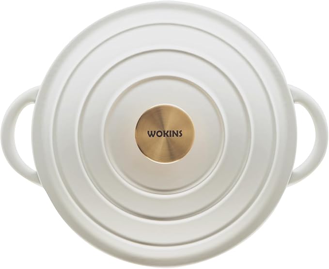 4QT Enameled Cast Iron Dutch Oven Pot with Lid,Heavy-Duty Cookware for Sourdough Bread Baking,Braising,Stews,Roasting,Oven Safe up to 500°F,cream