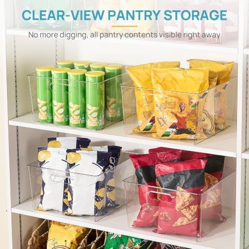 Vtopmart 6 Pack Extra Large Clear Storage Bins, 13x13 Cube Organizer