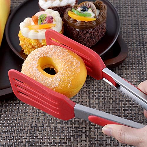 Cooking Tongs 9" and 12" Stainless Steel Kitchen Silicone Serving Tongs