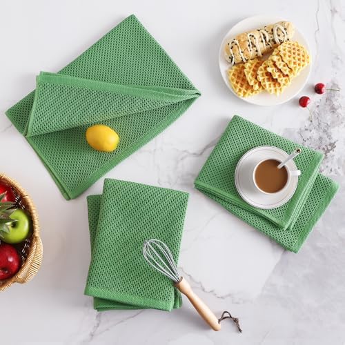 Homaxy 100% Cotton Oversized Waffle Weave Kitchen Towels 8-Pack