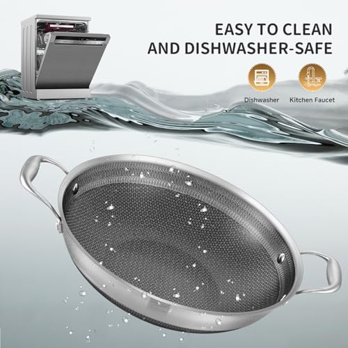 LOLYKITCH Hybird Nonstick Wok Pan with Lid | 12-Inch | Rivented Handle