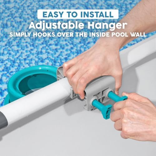Bestway Flowclear Pool Wall Mounted Automatic Pool Surface Skimmer for Above Ground Pools with 530 Gallon and Above Filter Pumps, White/Blue