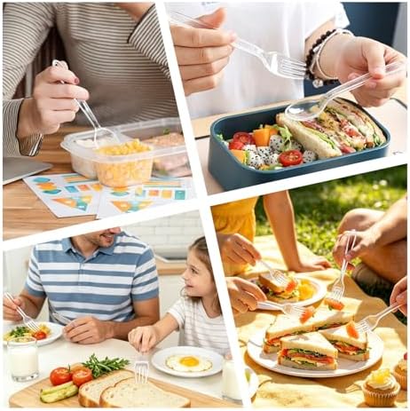 Clawsoff 360 Count Clear Plastic Silverware Set,Disposable Utensils Plastic