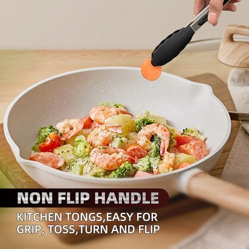 Stainless Steel Kitchen Tongs Set, 3 Pack with Silicone Tips