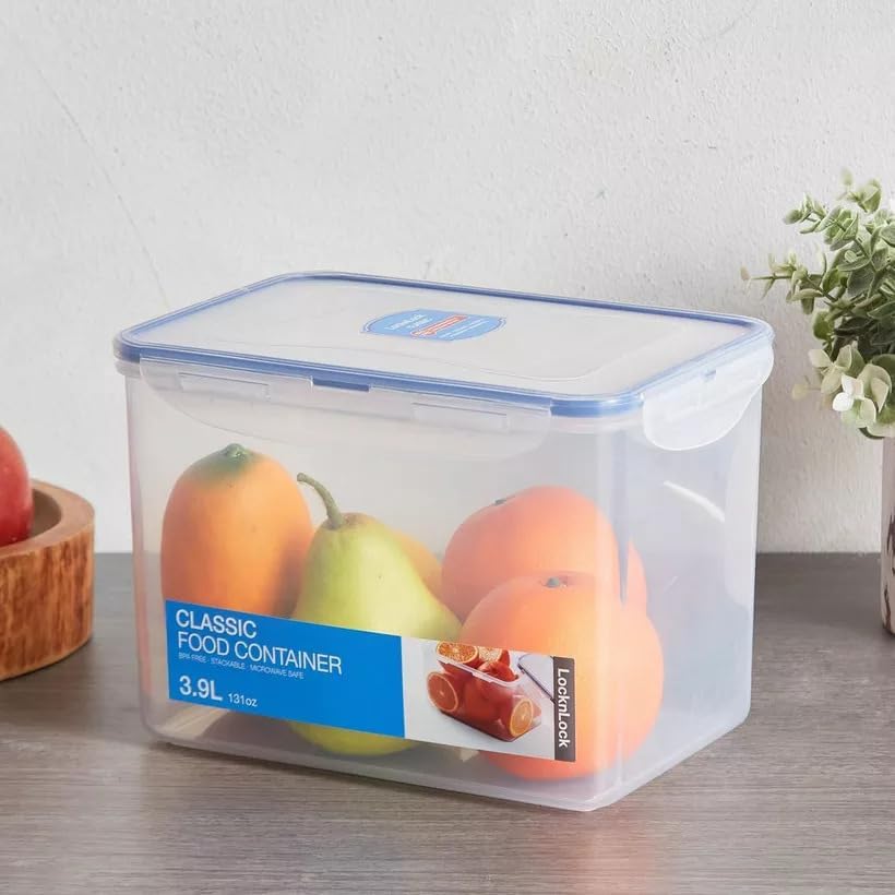 LocknLock Easy Essentials Food lids/Pantry Storage/Airtight containers, BPA Free, Rectangle-16.5 Cup-for Beans, Clear