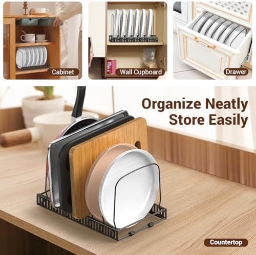 Housolution Cutting Board and Baking Tray Cookie Sheet Organizer, Black