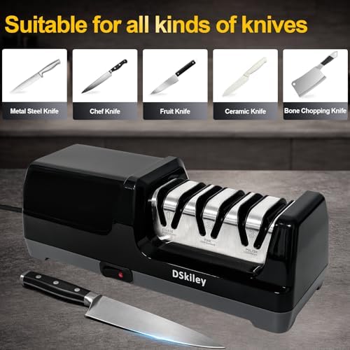Electric Knife Sharpener for Kitchen,Sharpening, Restore&Polish Chef Knives