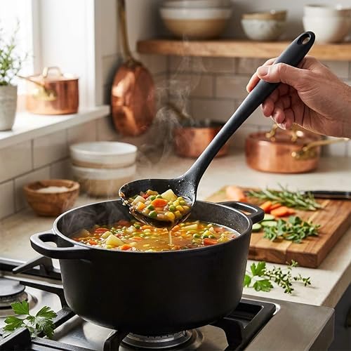 Silicone Soup Ladle Set for Cooking, Serving Sauces, Soups and Gravies