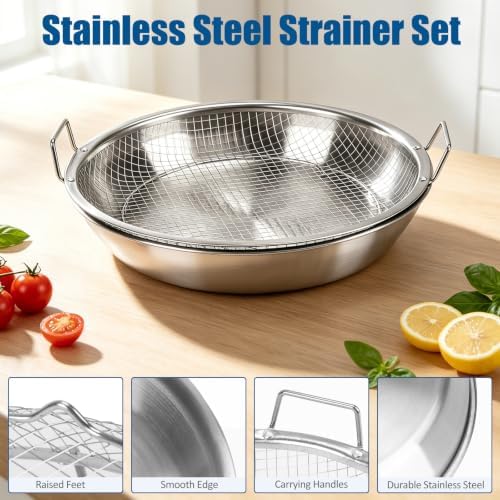 Oil Filter Trays, 8.66’’ 9.45’’ 10.23’’ Stainless Steel Air Fryer Mesh Pan