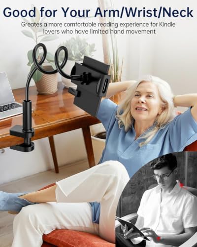 Kindle Stand with Remote Page Turner, Kindle Holder for Reading in Bed