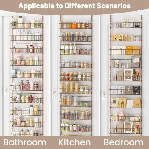 ElegantArray 10-Tier Pantry Door Organizer, Brown
