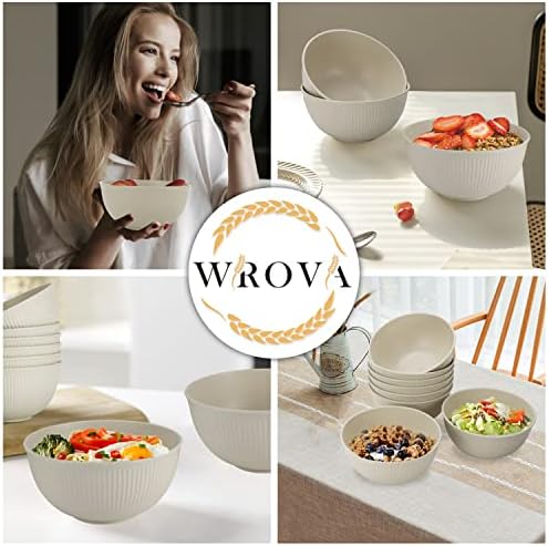 Wrova Wheat Straw Cereal Bowls Set, Soup Bowls Microwave Safe for Kid 26 OZ