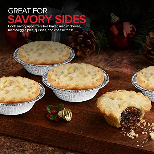 Stock Your Home 4 Inch Mini Aluminum Foil Pans (50 Count) – Disposable Small Tins for Baking Tiny Treats, Fruit Tarts, Quiche, and Mince Pies