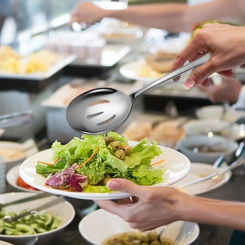 6 PCS Serving Spoons Set,10-Inch,Includes 2 Spoon/Slotted/Forks