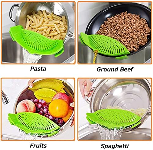 YEVIOR Clip on Strainer for Pots Pan Pasta,Silicone Food Pan Strainer