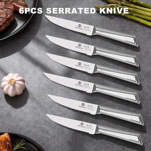 imarku 14-Piece High-Carbon Stainless Steel Knife Set with Block