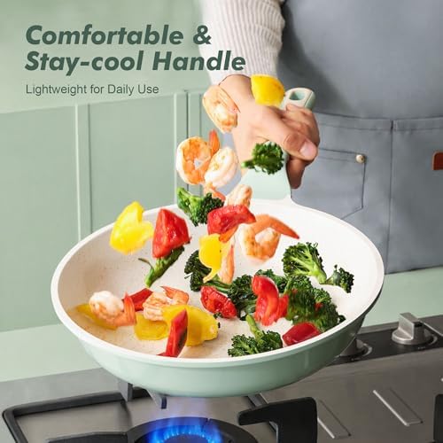 SENSARTE Nonstick Ceramic Frying Pan Skillet, 8 Inch Non Toxic Omelet Pan