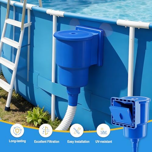 Above Ground Pool Skimmer for Intex Coleman Bestway Pools – Thru-Wall Skimmer Kit with Leak-Free Teflon Tape & Cutting Template, Universal Fit, Easy DIY Install
