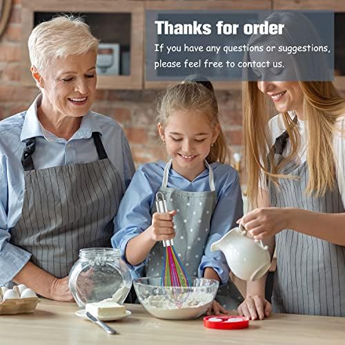 OYV Rainbow Silicone Whisk Set of 3, 8/10/12 Inch, Non-Scratch, Colorful