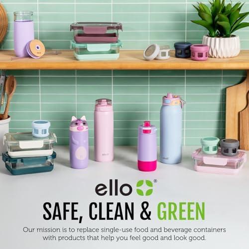 Ello Snap & Nest 2 Cup Divided Plastic Snack Containers, 10 Pc,Berry Fields