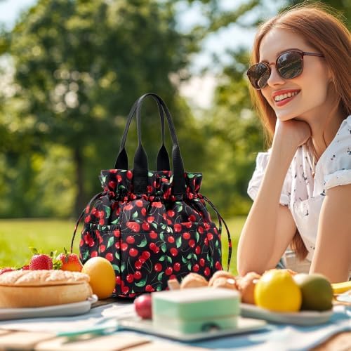 Yarnic Lunch Bag Women Insulated Lunch Box with Water Bottle Holder
