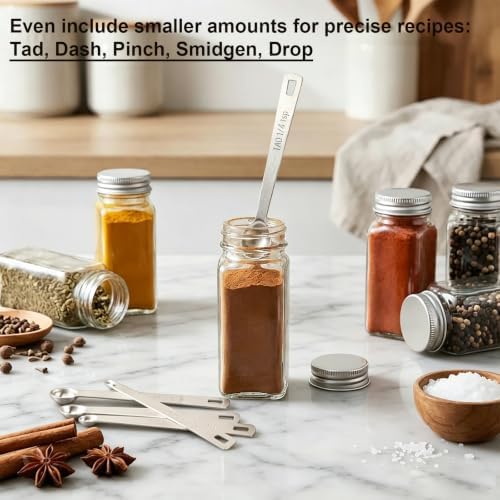13 Pcs Measuring Spoons Tablespoon Teaspoon, Heavy Duty Metal 430