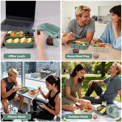 Caperci Bento Box Adult - 50 oz Large Lunch Containers for Adults and Teens