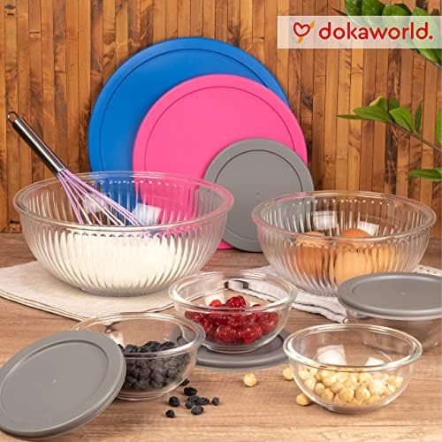 Set of 6 Stackable Space-Saving Nesting Glass Bowls