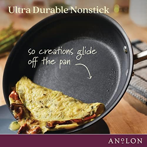 Anolon Advanced Home Nonstick Saucepan with Straining Lid, 2-Quart, Onyx