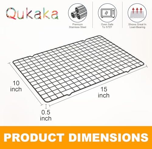 2 PCS Cooling Racks for Cooking and Baking, 10" x 15", Black