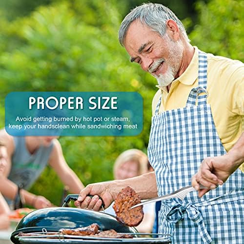 Patelai 4 Pieces Korean and Japanese BBQ Tongs Non Slip Cooking Utensils Stainless Steel Tongs for Serving Food, Salad, Camping, Barbecue, Buffet, Oven with Support Stand (Silver)