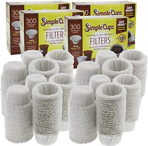 Disposable Paper Coffee Filters 1200 count - Compatible with Keurig, K-Cup machine & other Single Serve Coffee Brewer Reusable K Cups - Use Your Own Coffee & Own Pods -Works with All Brands, Gift