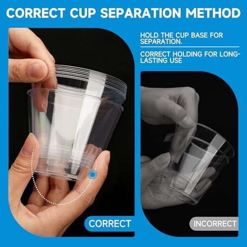 RACETOP 9 oz Clear Plastic Cups 100 packs, Perfect for Parties, Wedding