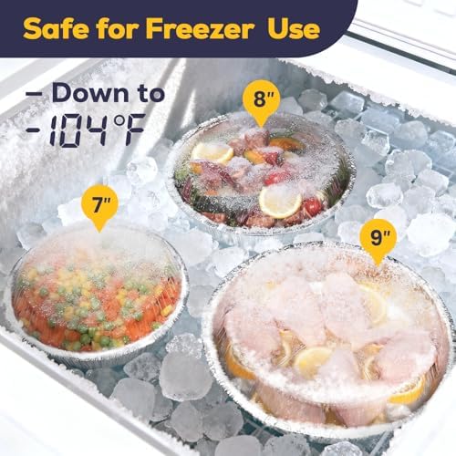 Fit Meal Prep 45 pack 9" Round Aluminum Foil Pans with Clear Dome Lids, Pie Tins Disposable 9 inch with Lids, Take Out Containers, Freezer Oven Safe Aluminum Baking Pans for Storing, Cooking, Storage