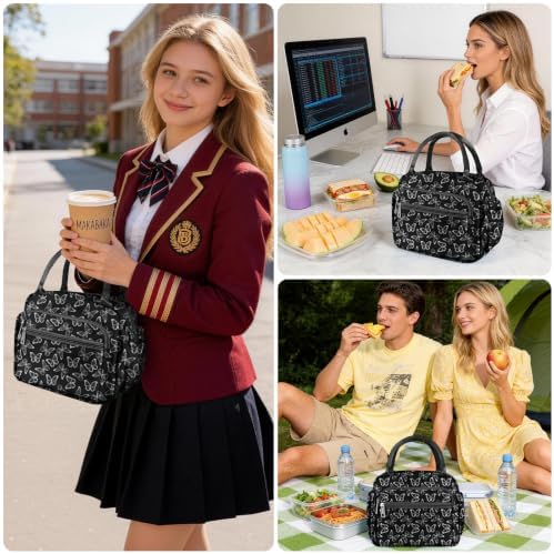 Lunch Bag Women Stylish Quilted Lunch Boxes for Adult Fit and Fresh Cooler Insulated Lunchbox for Work Cute Small 11 Liters Compact Lunchbag Waterproof