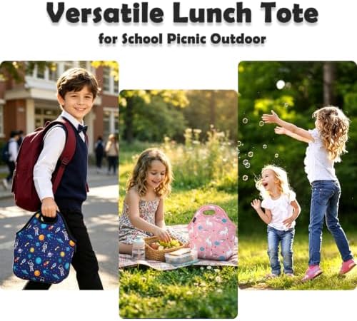 FlowFly Neoprene Lunch Tote Insulated Thermal Reusable Lunch Bag Box for Boys Men with Zipper (SunFlower)