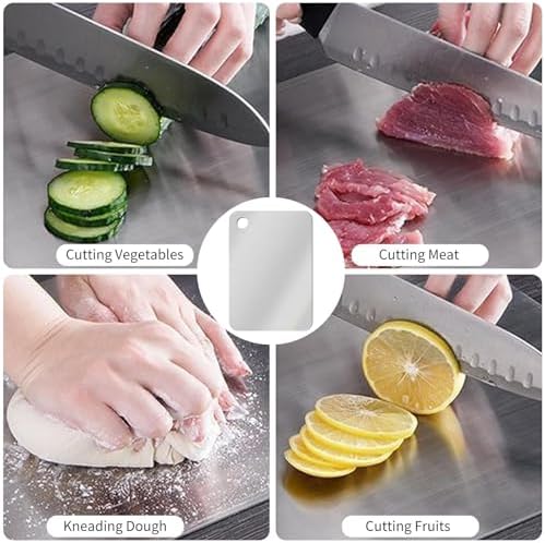 Titanium Stainless Steel Cutting Boards for Kitchen, Double Sided