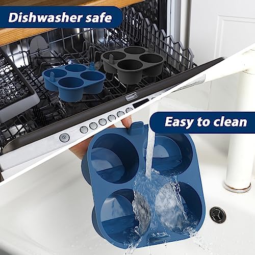 Webake 2PCS Jumbo Silicone Air Fryer Muffin Pan for Baking, 4-Cavity Egg Bites Silicone Mold, Nonstick BPA Free Muffin Tins Baking Cups