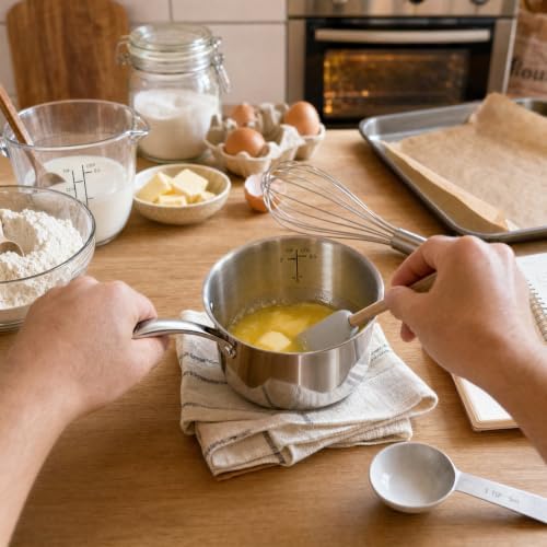 Mini Sauce Pan with Lid, Tri-Ply Stainless Steel Pot with Stay-Cool Handle & All Cooktop Compatibility (Gas, Ceramic, Electric) - 0.5 Quart