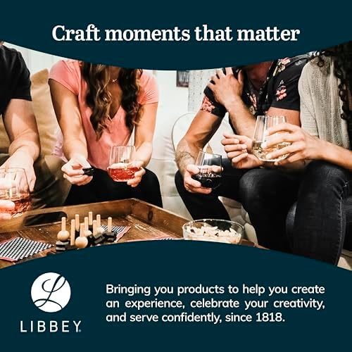 Libbey Stemless Red Wine Glasses, 16.75 Oz Classy, Wide Bowl Stemless Wine Glasses Set of 8, Chip Resistant Glasses Drinking Set for Get-Togethers
