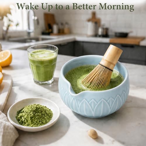 Matcha Whisk Set with Ceramic Bowl & Bamboo Chasen