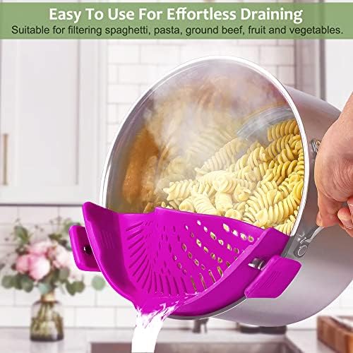 YEVIOR Clip on Strainer for Pots Pan Pasta