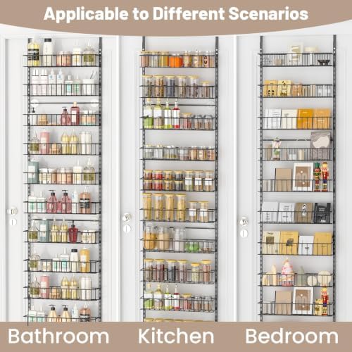 ElegantArray 9-Tier Pantry Door Organizer, Deep Gray