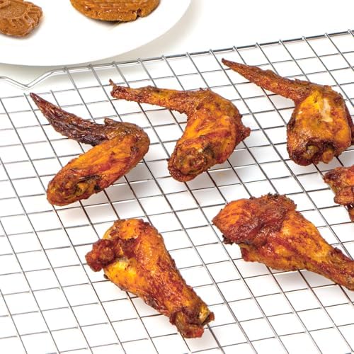 Briout 2PCS Cooling Rack for Cooking and Baking, 15" x 10" Wire Rack,Silver