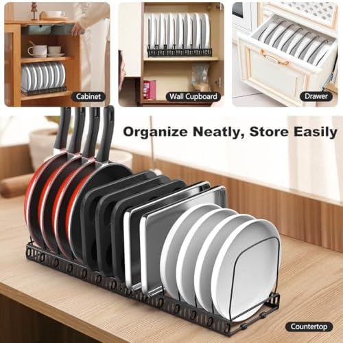 Housolution Cutting Board and Baking Tray Cookie Sheet Organizer, Black