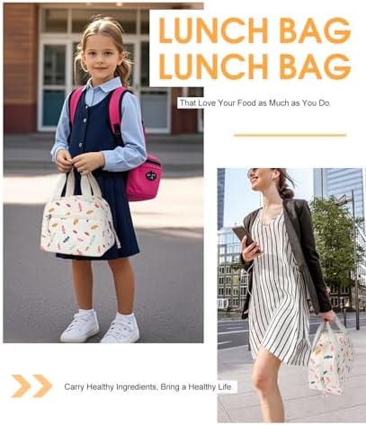 Lunch Bag for Women, Corduroy Small Insulated Lunch Box