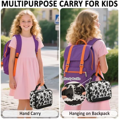 Tenot Lunch Box Kids Insulated Lunch Tote Bag Cow Print