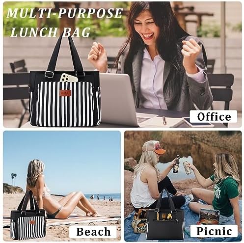 HSHRICH Insulated Lunch Bag Women - Large Tote Lunch Box For Work