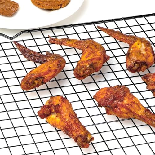Briout Cooling Rack for Cooking and Baking, 16" x 10" Wire Rack, Black